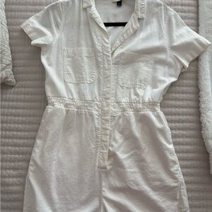 Universal Thread Cream Short Sleeve Jumpsuit